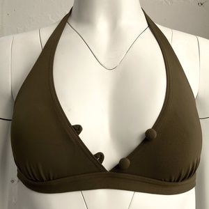 ERES NEW army green adjustable tie-up triangle bikini top. Size US 8 (S/M)